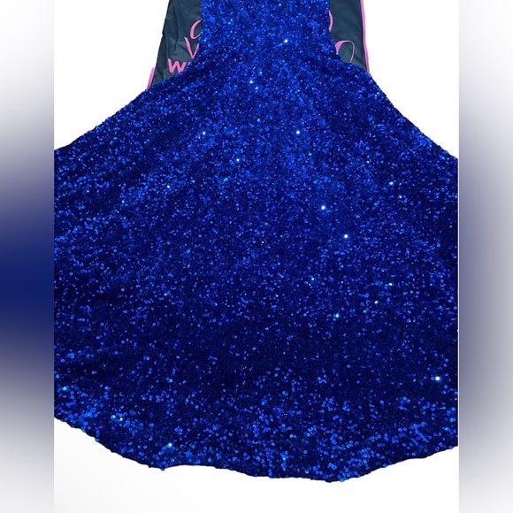 Portia and Scarlett Dresses Sequin and Rhinestone Gown Cobalt Blue Size:6 - Picture 10 of 14